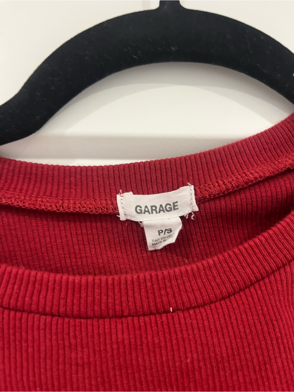 adidas Ribbed Crop Tee in Deep Red - Picture 2 of 2